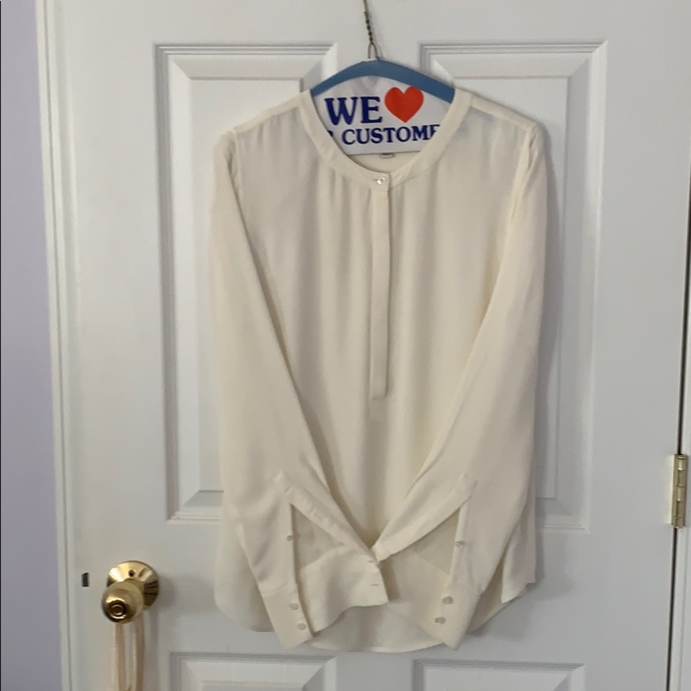 Jcrew ivory silk blouse M